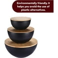 Vdomus Large Bamboo Fiber Salad Bowl Set with Acacia Wood Lids, Food