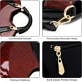 thumbnail image 2 of Womens Fashion Handbags Patent Leather Elegant Tote Crossbody Shoulder Bag Top Handle Bags, 2 of 7