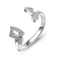 thumbnail image 4 of Blue Jewelry 14K White Gold Plated Rings - 1.6 Ct Round Cut Silver Rings for Women's - Music Note Cuff Rings Gift for Music Lovers - Music Design Gift - Latest Design to Gift for Music Day, 4 of 7