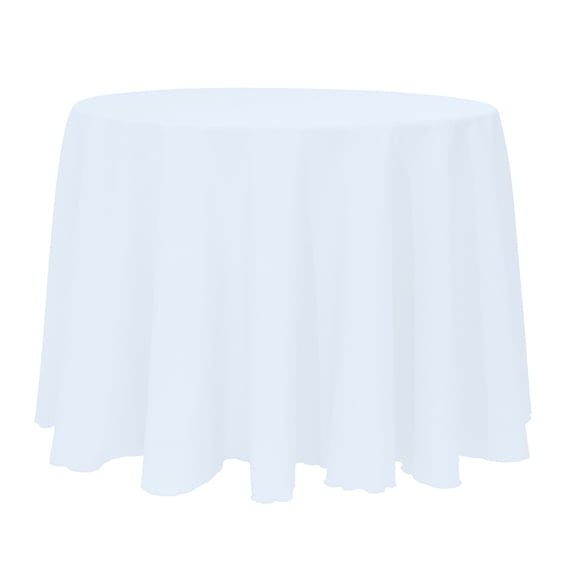 Ultimate Textile 102-Inch Round Polyester Linen Tablecloth Ice Blue