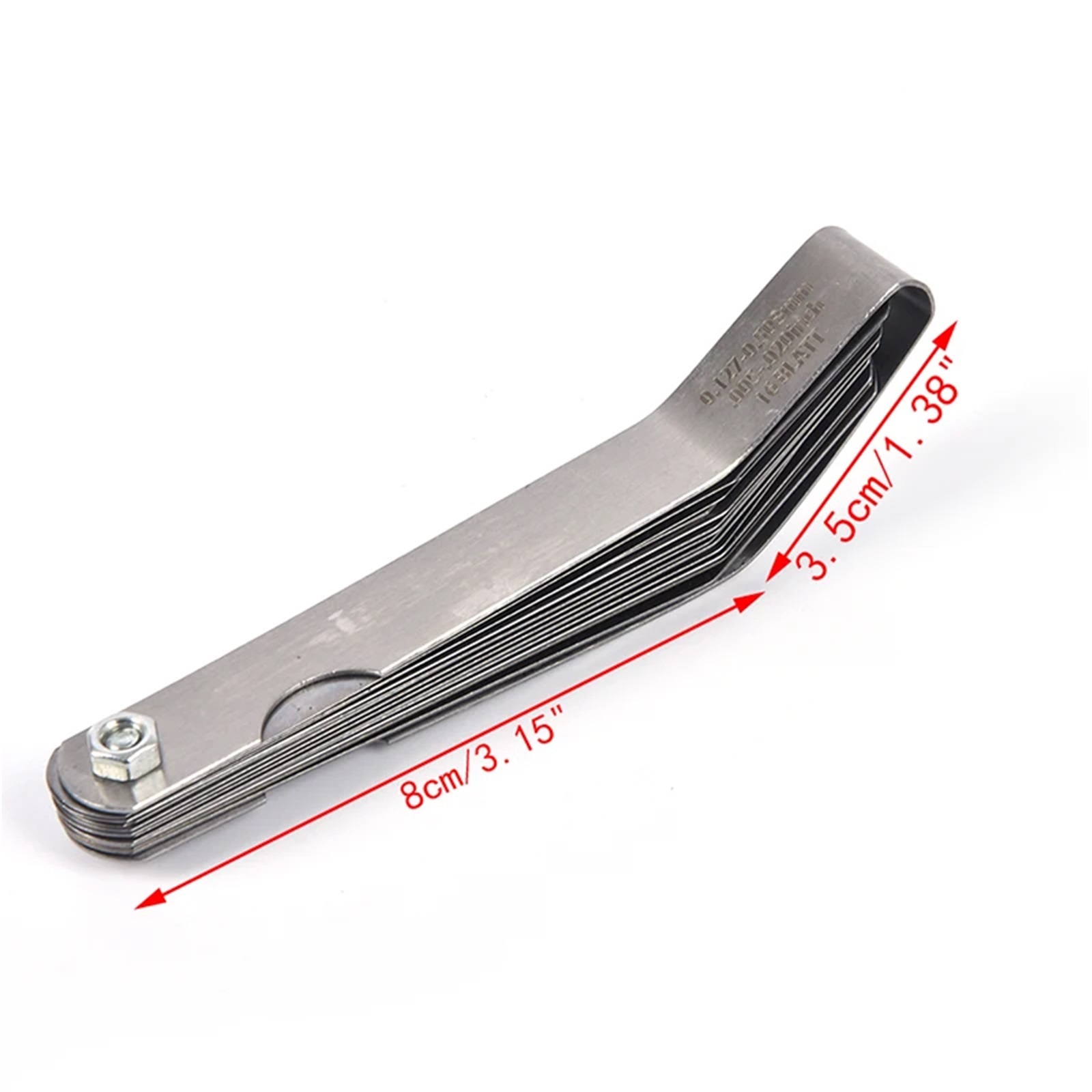 1 Set For 16 Blades Feeler Gauge 0.05 To 1mm Thickness Curved Stainless Steel Gap Metric Filler Feeler Gauge ,Easy Identification