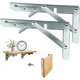 thumbnail image 1 of Soporte plegable de 2 piezas, estante de pared plegable de 200 mm, soporte de estante plegable de acero inoxidable, soporte plegable, consola de soporte, estante plegable de pared para banco de mesa, 1 of 1