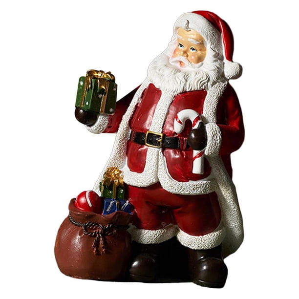 Figura de Papá Noel en resina, artesanía, estatua de Papá Noel, decoración para el hogar. Estilo B