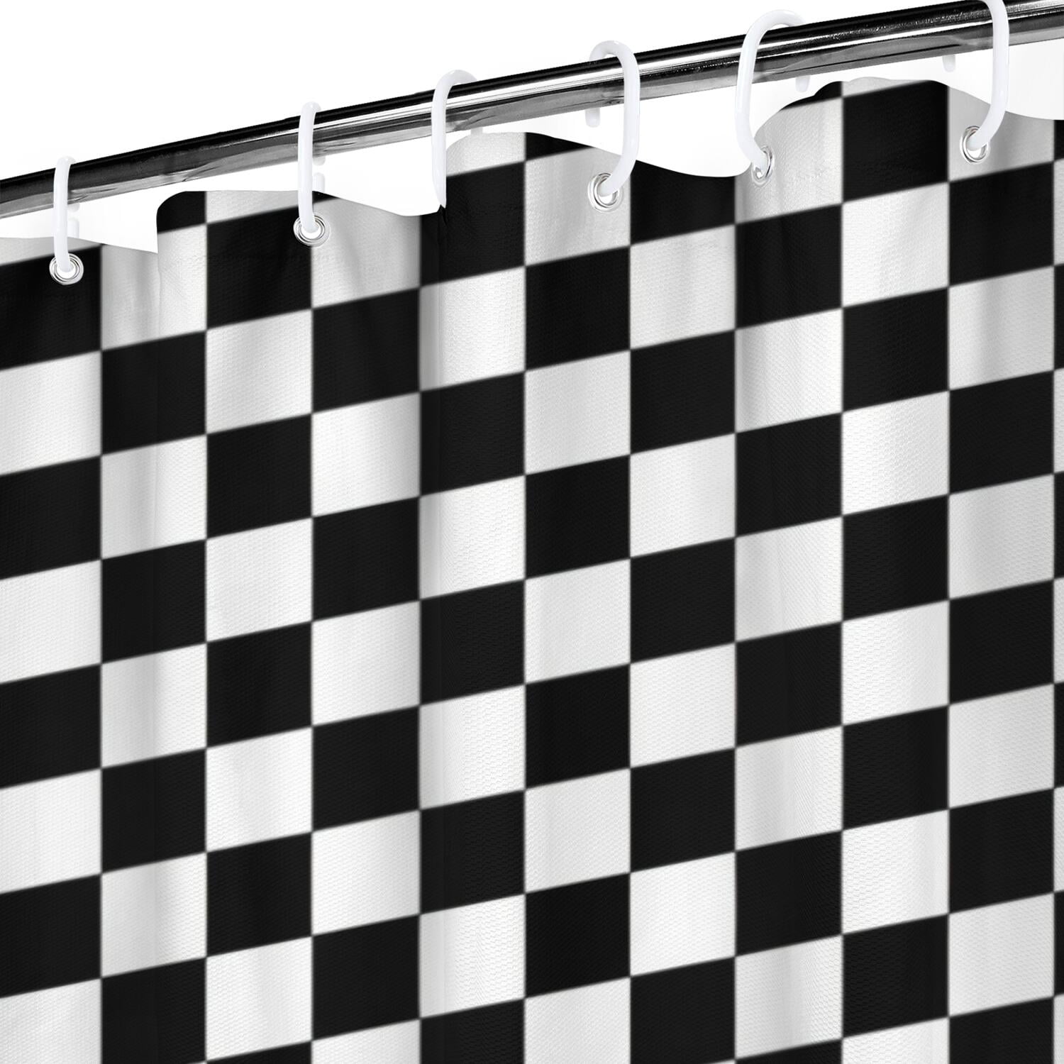 Black White Checkered Pattern Shower Curtain 36"x72" ,Bathroom Decorative Shower Curtains Set with 12 Hooks,Modern Waterproof Washable Shower Curtain