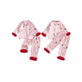 thumbnail image 2 of RUINIXCW Toddler Baby Girl Christmas Silk Satin Pajama Set Kids Girls Xmas PJS Fall Winter Goose Sleepwear Button Down Long Sleeve Shirt Pants Set, 2 of 10