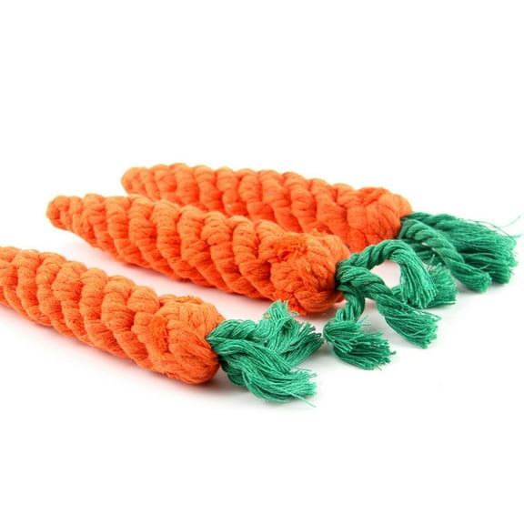 Walbest 1PC Carrot Dog Teething Toys, Pets Puppy Rope Training Toys, Cute Teeth Cleanning Toys, Best Puppy Chew Toys
