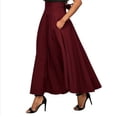 thumbnail image 2 of hhchenyulemon High Waist Pleated Long Skirts Women Lightweight Vintage Flared Skirt Swing Pocket Dress, 2 of 2