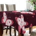 thumbnail image 3 of 54x72 Inch Tablecloth Polyester Square Tablecloth for Home Kitchen Dinner Decor Cute Pink Butterflies, 3 of 9