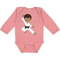 thumbnail image 3 of Inktastic African American Boy, Black Belt, Karate Pose Boys Long Sleeve Baby Bodysuit, 3 of 5