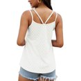 thumbnail image 4 of Women Tank Tops Eyelet Sleeveless Camisole Casual Spaghetti Strap Scoop Neck Cami Summer Beach Flowy Shirts Top, 4 of 7