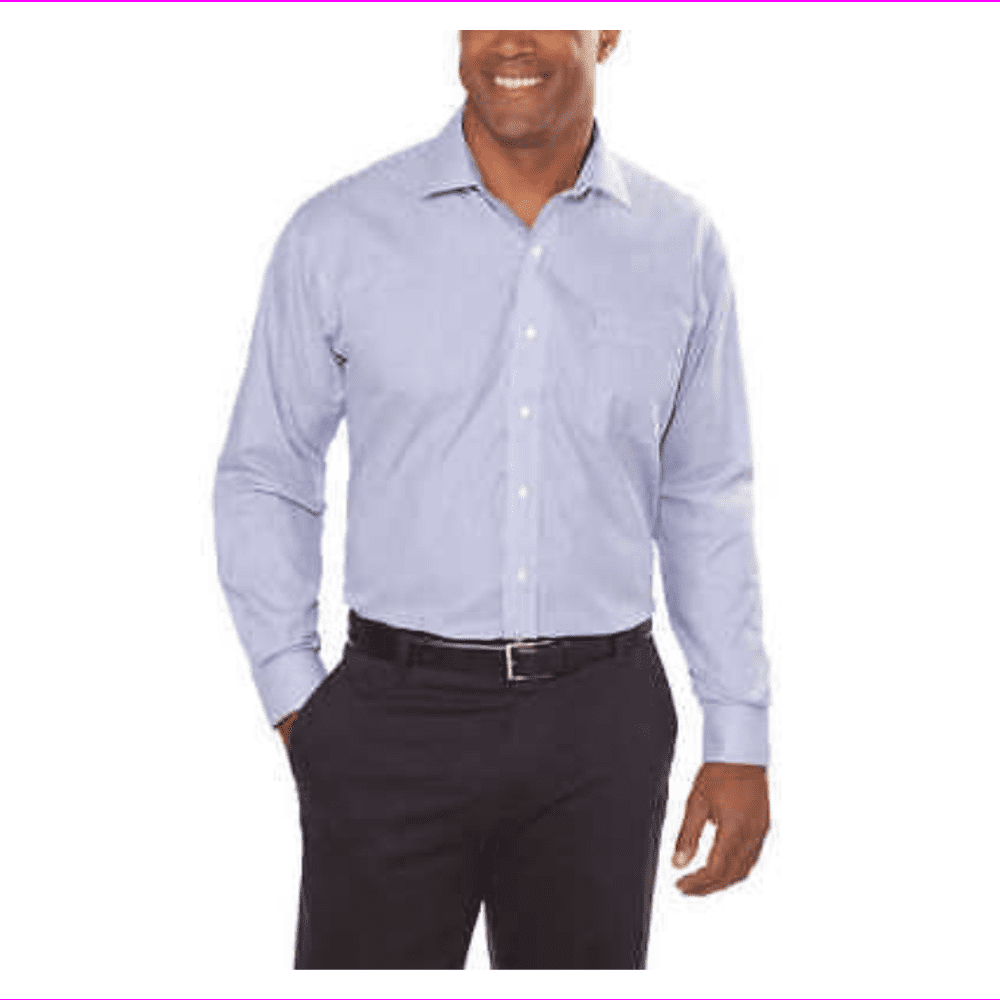 MagnaClick - MagnaClick Menâs Dress Shirt *MAGNETIC BUTTONS M-32/33/Blue/White - Walmart.com