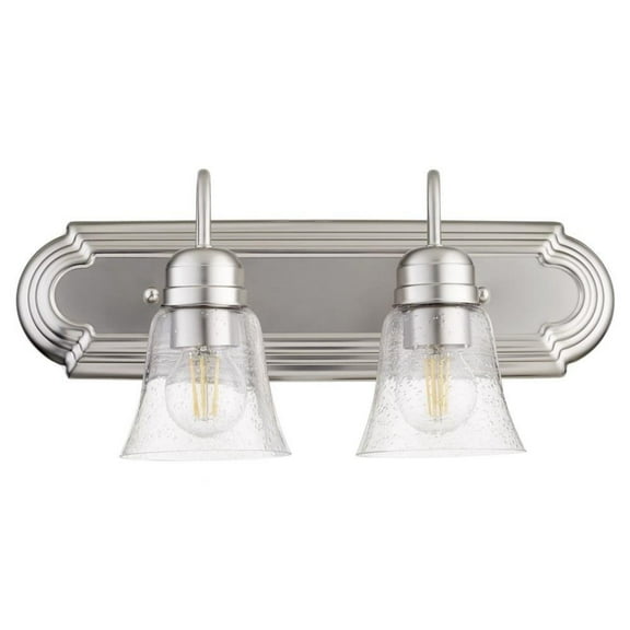 2 Light Vanity Light in Bailey Street Home Home Collection Style 18 inches Wide By 8 inches High-Satin Nickel Finish-Clear Glass Color Bailey Street