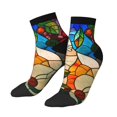 thumbnail image 3 of Salouo Stained Glass Cat Art Pattern Unisex Middle Tube Socks,Middle-Finger Knee High Socks Over The Calf Tube Stocking Crew Stockings for Women and Men Tube Socks, 3 of 8