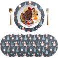 thumbnail image 3 of GZHJMY Christmas Tree Gnomes Placemats 1Pcs,Holidays PVC Weave Place Mats Table Mats Non-Slip Easy to Clean for Home Kitchen BBQ Party Table Decor,15.4", 3 of 7