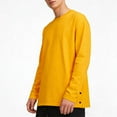 thumbnail image 1 of Ceisia Men's Oversize Crew-Neck Sleeve-Button Long-Sleeve Top Multi-Solid Gift, 1 of 5