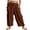 Brown, variant on Women Linen Wide Leg Pants Loos Casual Drawstring Harem Pants with Pockets for S-3XL