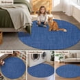 thumbnail image 6 of 7Ft Round Area Rug, Navy Blue Non-slip Area Rugs Carpet for Living Room/Bedroom/Bathroom/Kitchen, Vintage Country Monochrome Farmhouse Washable Throw Floor Mat Indoor Outdoor Entrance Doormat, 6 of 9