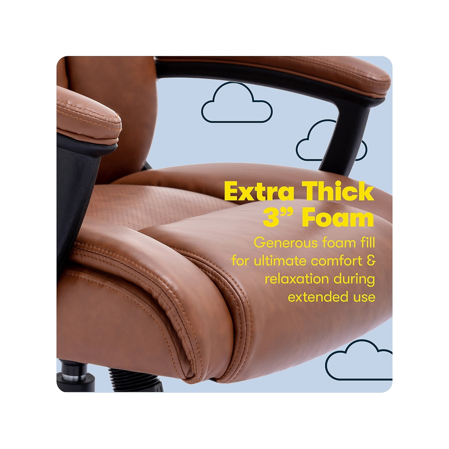 Serta Connor Executive Office Chair Cognac Bonded Leather