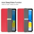 thumbnail image 3 of Case for Apple iPad 10th Generation 10.9 Inch Case 2022, PU Leather Thin Slim Lightweight Trifold Shell Corner Protection Smart Folio Cover with Auto Sleep/Wake and Support Pencil Holder, Red, 3 of 10