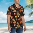 thumbnail image 2 of KLL Men's Hawaiian Shirt Short Sleeve Button Down Beach Shirts-Colorful Tulips, 2 of 5