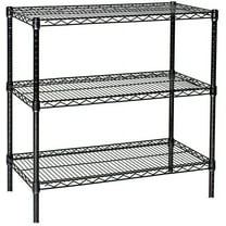 21" Deep x 36" Wide x 54" High 3 Tier Black Starter Shelving Unit