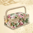 thumbnail image 3 of 1pc Sewing Package Wooden Beginner Sew Removable Tray Pincushion For Craft Mending Storage Package Thread Portable Fabric Wooden Storage Home Desktop Makeup Bag Retro Package, 3 of 3