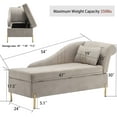 thumbnail image 6 of Andeworld Chaise Lounges Indoor Chair, Modern Upholstered Tufted Chaise Lounge Chair Indoor Faux Suede Sofa Recliner Couch for Bedroom Office Living Room Right Arm Facing Chaise Lounge（Beige）, 6 of 9
