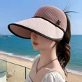 thumbnail image 4 of Gorra de béisbol tejida con protección solar de verano para exteriores, sombrero de ala grande enrollable, sombrero de copa vacío portátil, gorra repelente de insectos, 4 of 5