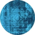 thumbnail image 1 of Ahgly Company Indoor Round Oriental Light Blue Industrial Area Rugs, 5' Round, 1 of 4