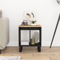 thumbnail image 4 of Mesa auxiliar vidaXL de madera maciza de mango con compartimentos abiertos, 4 of 9