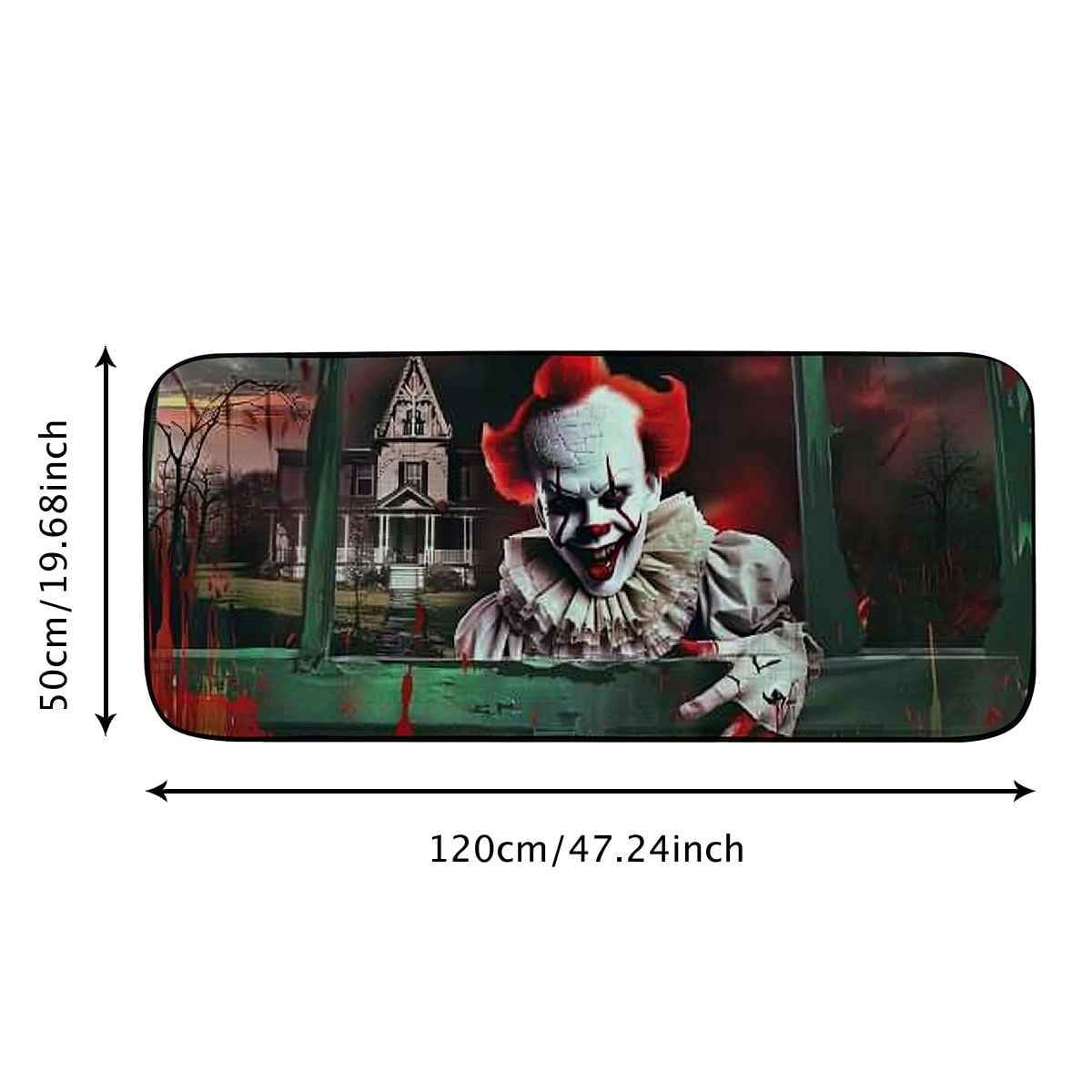 Heduofu Halloween Door Mat Outdoor Welcome Mats Non Slip, Washable Halloween Joker Indoor Front Doormat Entrance Mat, Horror Rubber Halloween Rug Area Rug for Front Door, Home Decor 19.68*47.24 in
