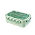 thumbnail image 4 of Recipiente para comida Bento Box, reutilizable, portátil, para microondas, a prueba de fugas tres rejillas verdes, 4 of 9