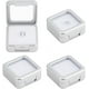 thumbnail image 1 of Caja de exhibición de piedras preciosas plateadas (4 unidades), cuadrada, de 1,57 x 1,57 x 0,67 pulgadas, con tapa de vidrio transparente., 1 of 9