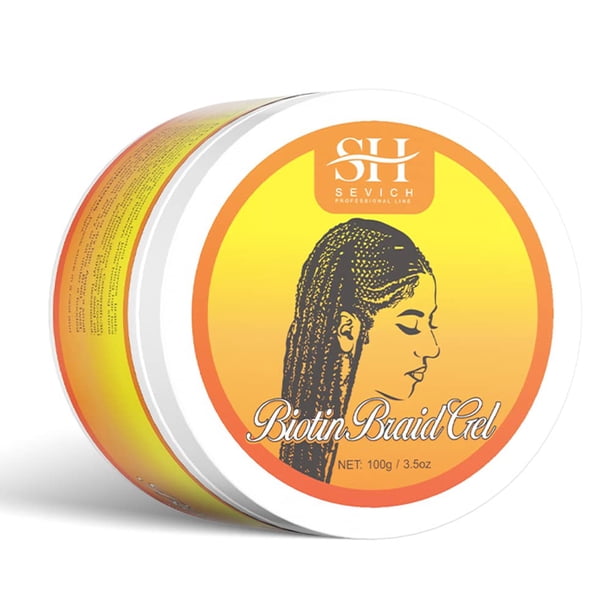 SEVICH Biotin Care Braid Gel - Cera para trenzas de fijación extrema, gel brillante para cabello rizado, fórmula de reparación de daños en el cabello, gel para trenzado de alto brillo y control de bor