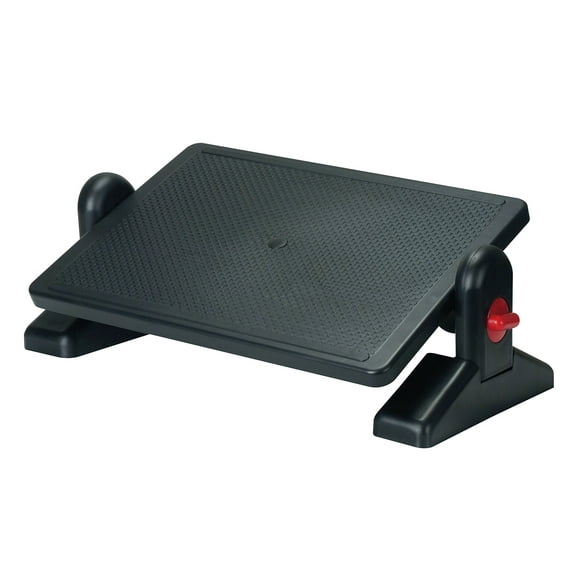 Aidata FR002 Ergo Footrest, Black, Ergonomic Design to Reduce Muscle Strain and Fatigue, Sturdy High-impact Plastic Construction, Adjustable Knobs for Different Angles from 0 - 35 Degrees