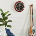 thumbnail image 2 of DecMode 17 x 17 In. Red Metal Vintage Wall Clock, 2 of 10