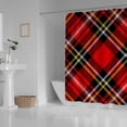 thumbnail image 3 of Bath Shower Curtain Liners 66"x72", Red Black Tartan PlaidPolyester Waterproof with 12 Curtain Hooks Bathroom Accessories Decoration, 3 of 6