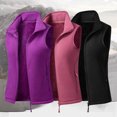 thumbnail image 6 of Karymi Womens Tops Dressy Casual Fleece Lined Stand Collar Zip Up Vest, Sleeveless Warm Gilet with Zipper Pockets, Slim Fit Thermal Waistcoat, 6 of 6