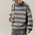 thumbnail image 5 of Wancir Men's Vintage Striped Sweater Oversized Knitted Pullover Crewneck Long Sleeve Colorblock Jumper Tops, 5 of 5