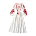 thumbnail image 3 of Vestido bohemio Strade Fareast Limited manga larga bordados intensos estilo étnico, 3 of 8