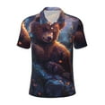thumbnail image 2 of Daiia Lazy Stone Bear Pattern Men’s Polo Shirts,Solid Deck Shirt,Classic Fit, Breathable Cotton Polo for Casual and Sport Wear-Medium, 2 of 7