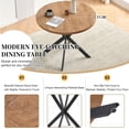 thumbnail image 7 of NORDICANA 37" Round Dining Table Set, Mid Century Modern Round Dining Table for 4 Person, Coffee Table for Kitchen Dining Room, Office, Save Space (1 Table with 4 Black Chairs), 7 of 7