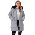 thumbnail image 6 of YouLoveIt Women Winter Long Coat Thickened Parka Coat Hooded Long Coat Down Puffer Jacket Outwear Coat Plus Size Warm Hooded Jacket Windproof Outcoat, 6 of 8