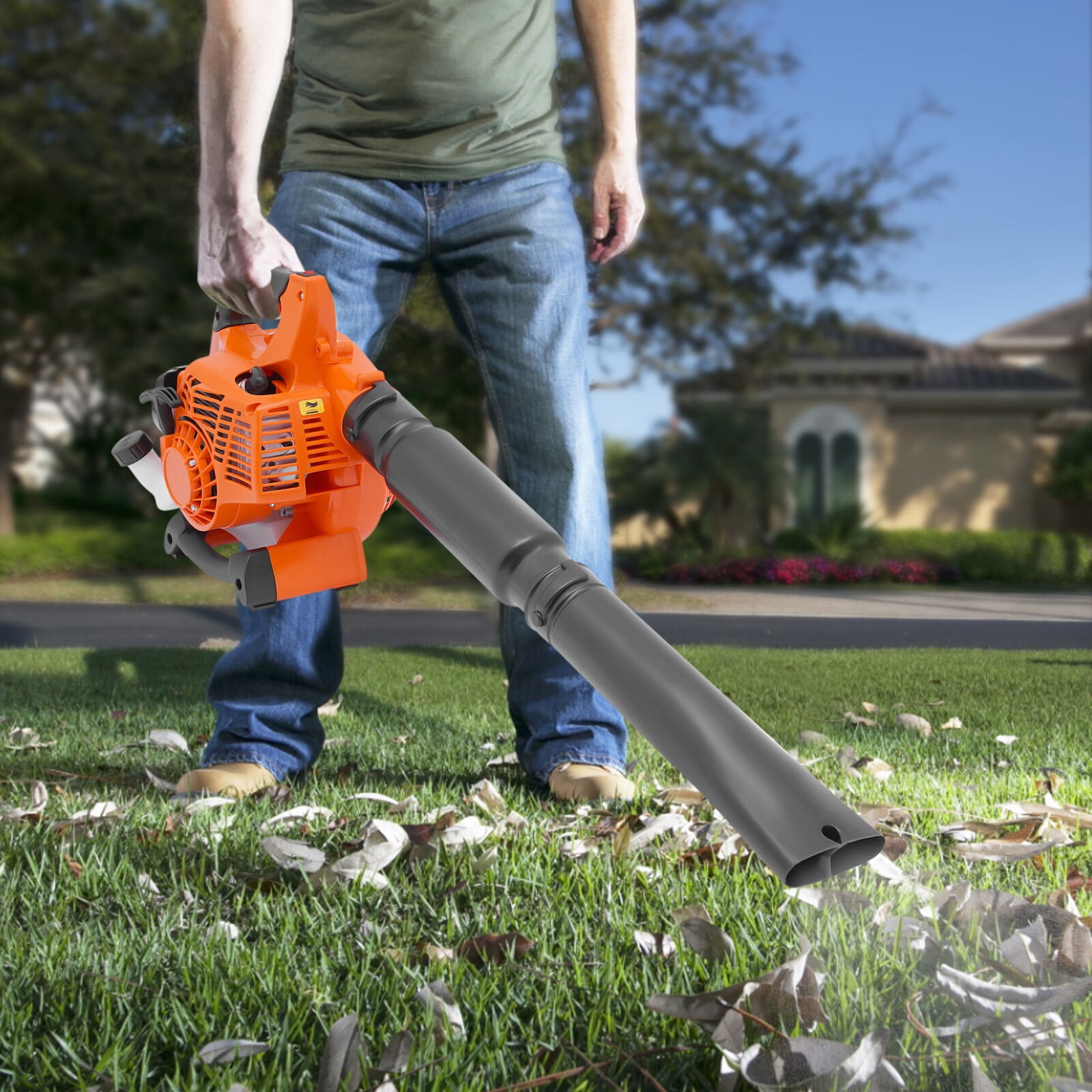 25.4CC 2-Stroke Handheld Leaf Blower, Adjustable Speed, Gas Powered Blower for Yard Grass Lawn