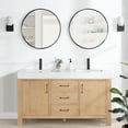 thumbnail image 3 of Leon 60" Double Vanity in Fir Wood Brown with Composite top in Lightning White, 3 of 16