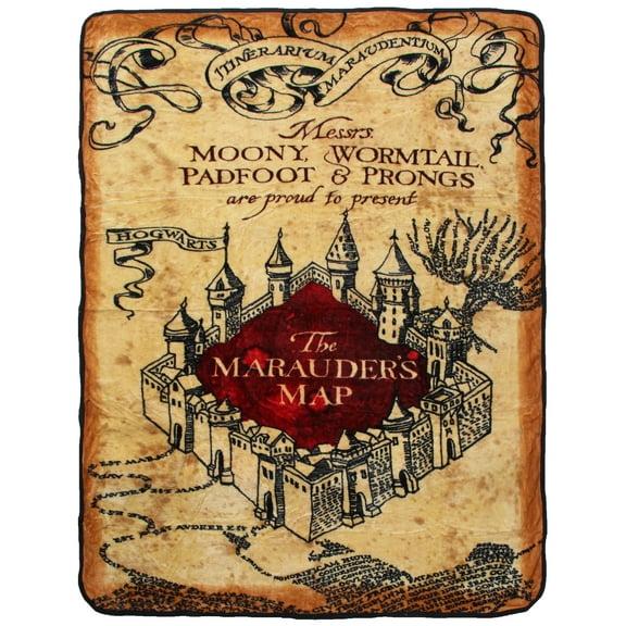 Harry Potter Marauders Map Micro Raschel Fleece Throw Blanket 48" x 60"