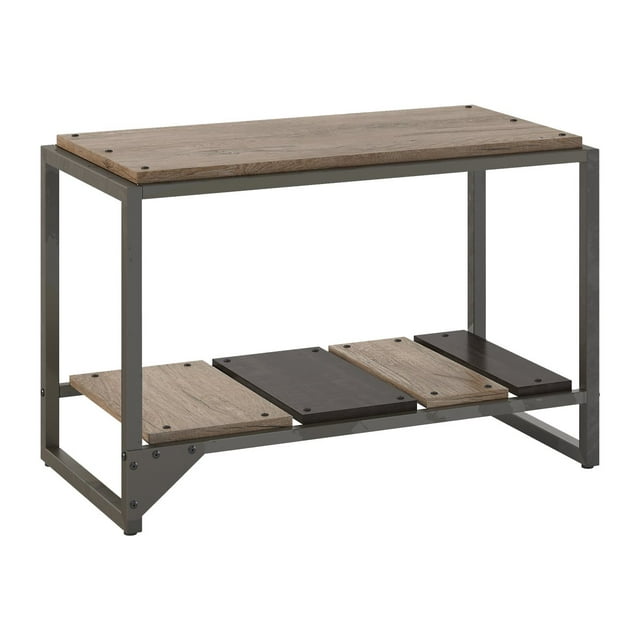 Bush Furniture Refinery - Storage bench - laminated wood composite - rustic gray, charred wood