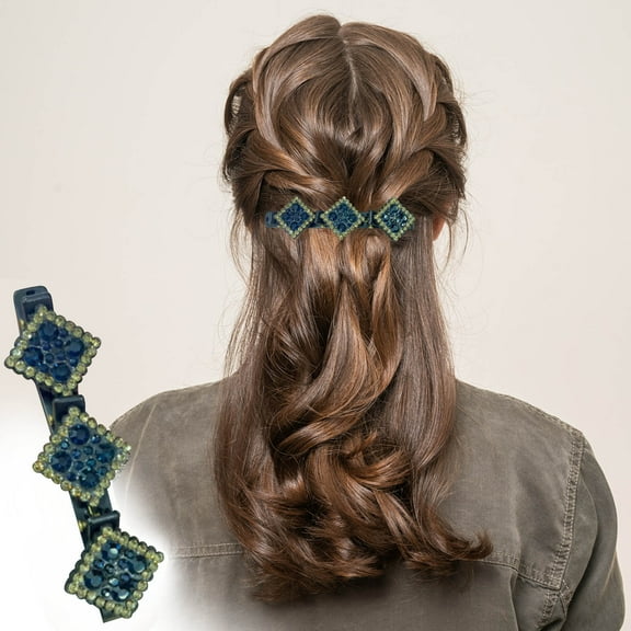 YSGFHGJW Green Crystal Duckbill Hair Clip - Elegant Hair Accessories for Women & Girls, Small Rhinestone Clips for Bangs & Styling (0.02lb)