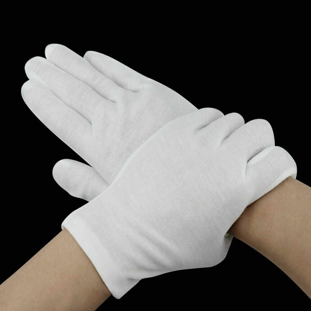 36 Pair Cotton Inspection Gloves LIGHT DUTY Coin Jewelry Stamp Silver Gold LARGE 