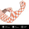 thumbnail image 3 of Sun Protection Arm Sleeves for Men Women, white orange squares checkerboard Sleeves to Cover Arms with Thumb Hole Cooling Sleeve, 3 of 6